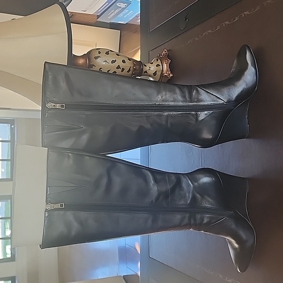 Ann taylor black Claudia style boots with wedge about 3 inches. - Picture 2 of 7